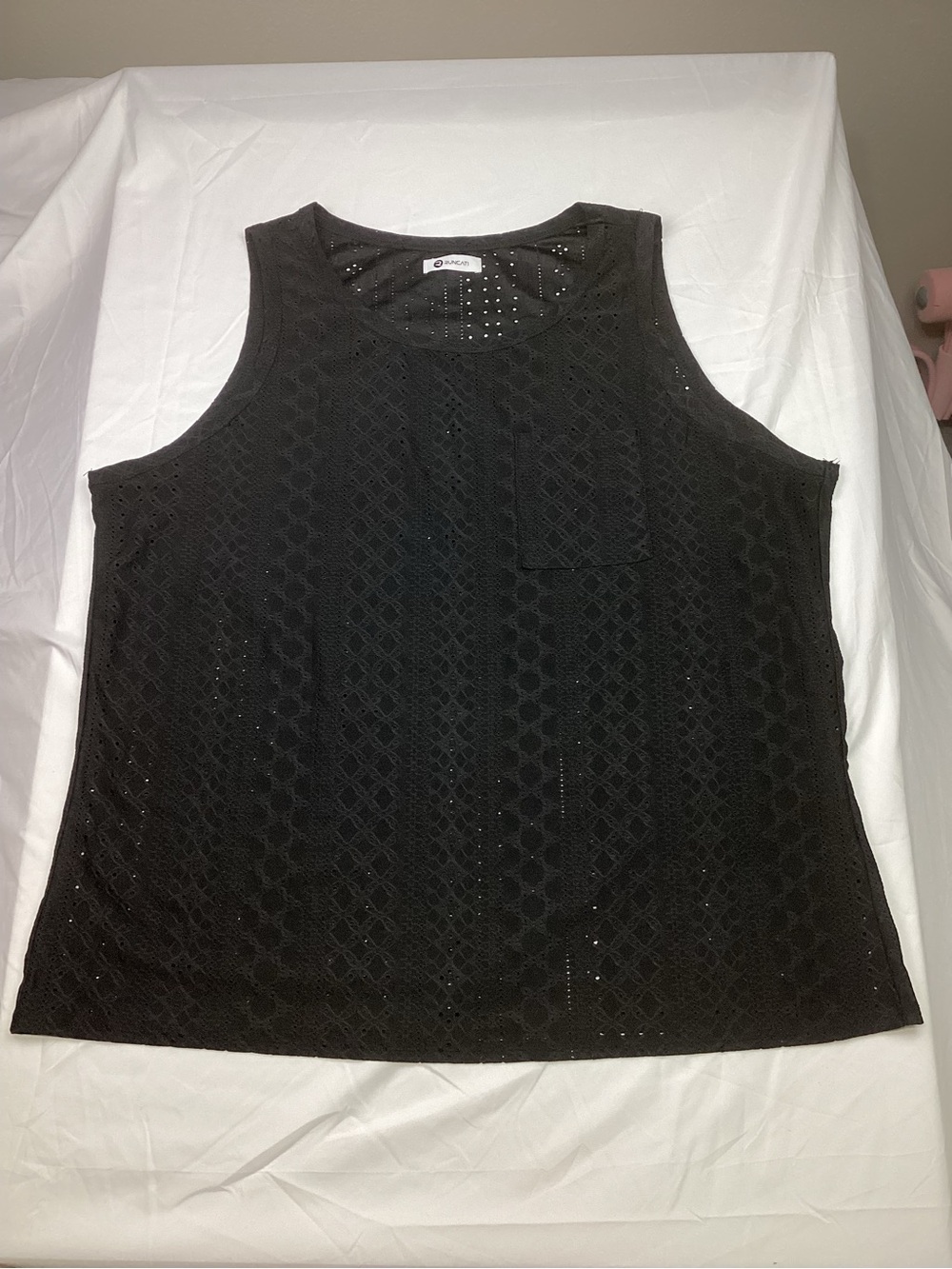 Black Sleeveless Lace Tank Top